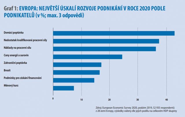 Evropa: Největší úskalí rozvoje podnikání v roce 2020 podle podnikatelů