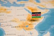 Mapa východní Afriky s vlajkou Keni, ilustrační obrázek