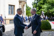 Fotografie ze setkání českého premiéra a polského prezidenta