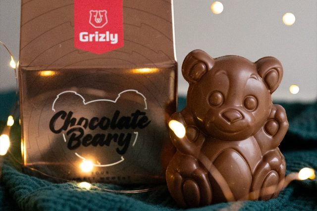 Fotografie čokoládového medvěda firmy Grizly